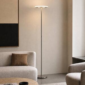 Lampada da terra con luce lettura Raymond Lucande, dimmerabile, Alluminio / Grigio / Zincato, Soggiorno / Sala da pranzo, Metallo, Moderno, Lampada LED da terra