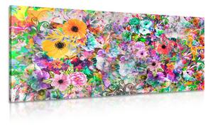 Quadro su tela – Fiori multicolori