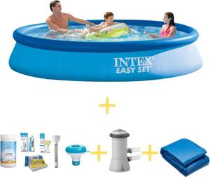 Piscina Intex Easy Set - 366 x 76 cm - Include il pacchetto di manutenzione WAYS, la pompa di filtraggio e il telo di fondo
