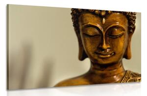 Quadro su tela – Testa di Buddha in bronzo