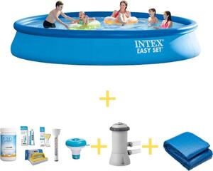Piscina Intex Easy Set - 457 x 84 cm - Include il pacchetto di manutenzione WAYS, la pompa di filtraggio e il telo di fondo