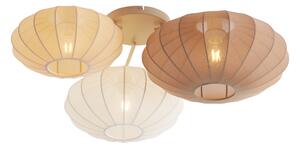 Plafoniera Japandi bianca con beige e marrone 3 luci - Multi Bida