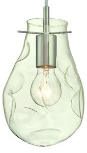Lampada a sospensione in nichel spazzolato con vetro bombato per 1 sorgente luminosa