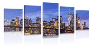 Quadri 5 pezzi – Affascinante ponte di Brooklyn