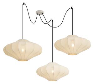 Lampada a sospensione Japandi beige 50cm 3 luci - Plu