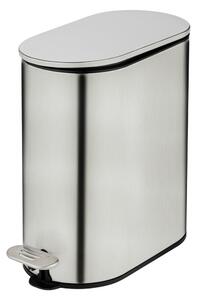 Cestino per la spazzatura color argento opaco in acciaio inox con pedale 5 l Collungo – Wenko