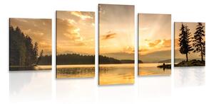 Quadri 5 pezzi – Riflesso del lago di montagna