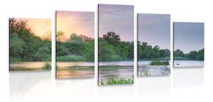 Quadri 5 pezzi – Alba sul fiume