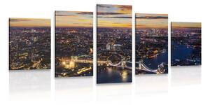 Quadri 5 pezzi – Vista aerea sul Tower Bridge