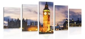 Quadri 5 pezzi – Big Ben notturno a Londra