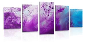 Quadri 5 pezzi – Magica astrazione viola