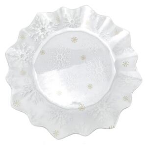 Piatto da portata in vetro a tema natalizio ø 19,5 cm Frosty Flakes – Dakls