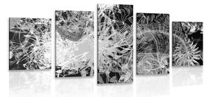 Quadri 5 pezzi – Arte astratta in bianco e nero