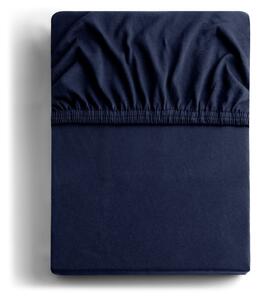 Lenzuolo con angoli blu scuro in jersey 140x200 cm Amber – Restilo