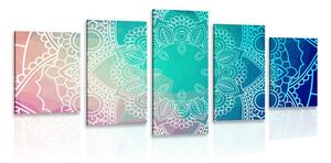 Quadri 5 pezzi – Mandala pastello