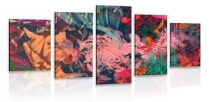 Quadri 5 pezzi – Fiori astratti