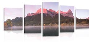 Quadri 5 pezzi – Tramonto sulle Dolomiti
