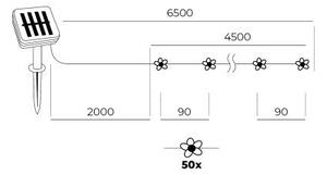 Catena solare LED RGB 50xLED/0,12W/1,2V 1xAA IP44 600 mAh