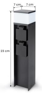 Brilagi - Lampada da esterno con 2 prese SCHUKO, 1x G9/11W/230V, IP44, nera
