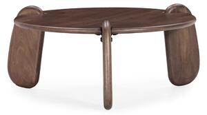Tavolino da salotto rotondo marrone scuro in mango massiccio ø 80 cm Tamira – MOME