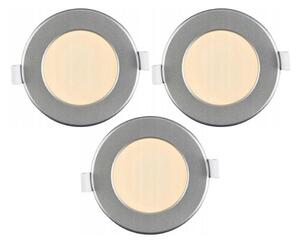 Set da 3 faretti da incasso per bagno LED/6W/230V IP44 argento