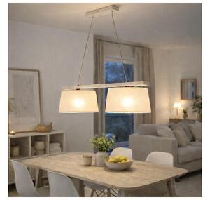 Lampadario sospeso con cavo AIDA 2xE27/60W/230V diam. 35 cm rovere/bianco