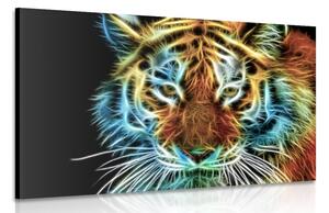 Stampa su tela – Testa di tigre in stile astratto
