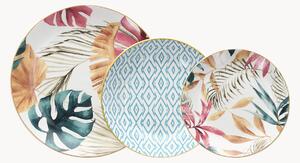 Servizio di piatti in porcellana Madison Tropical Rose, 6 persone, set da 18