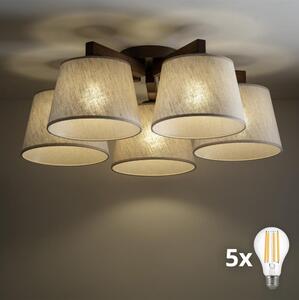 BRILAGI - Lampadario LED da soffitto LATTE 5xE27/15W/230V pino/crema