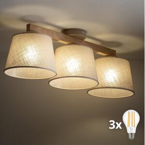 BRILAGI - LED lampadario a plafone LATTE SABIA 3xE27/15W/230V pino/beige