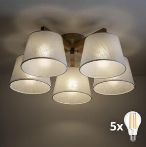 BRILAGI - Lampadario LED a plafone LATTE SABIA 5xE27/15W/230V pino/bianco