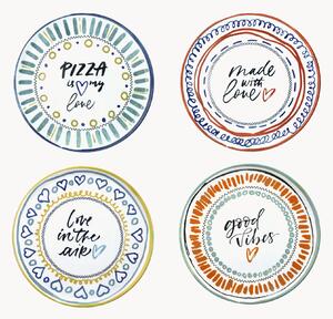 Set di 4 piatti per pizza Cinzia