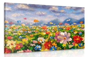 Stampa su tela – Pittura a olio di fiori selvatici