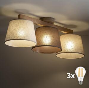 BRILAGI - Lampadario LED a plafone LATTE 3xE27/15W/230V pino/misto