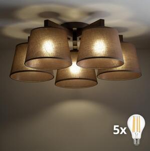 BRILAGI - Lampadario LED da soffitto LATTE 5xE27/15W/230V pino/marrone
