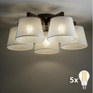 BRILAGI - Lampadario a plafone LED LATTE 5xE27/15W/230V pino/bianco
