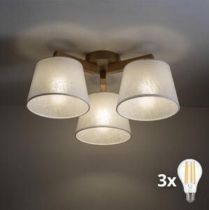 BRILAGI - Lampadario LED a plafone LATTE SABIA 3xE27/15W/230V pino/bianco