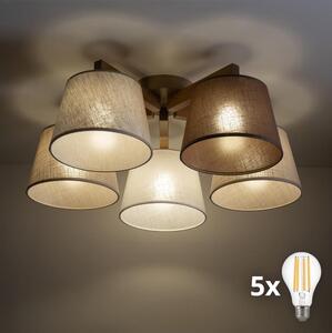 BRILAGI - Lampadario a plafone LED LATTE SABIA 5xE27/15W/230V pino/misto