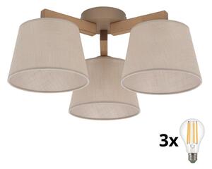 BRILAGI - Lampadario LED a montaggio superficiale LATTE SABIA 3xE27/15W/230V pino/beige