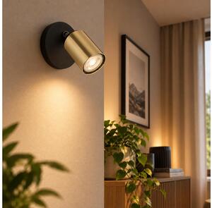 Faretto da parete LED TOP 1xGU10/10W/230V nero/oro