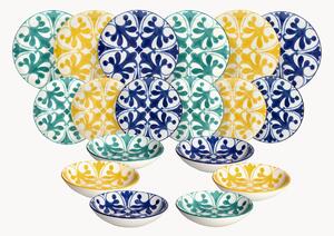 Servizio di piatti in porcellana Madison Majolica, 6 persone, set da 18