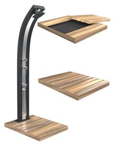 Piatto Doccia TOP Arkema design da Esterno 100x80 xh 6,5 cm -peso 13 kg in Legno di Okum� Naturale