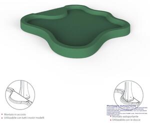 Piatto Doccia da Esterno Giardino in Polietilene HD Arkema Lake Dimensioni 107x103xh 9 cm superficie antisdrucciolo effetto pietra colore Verde