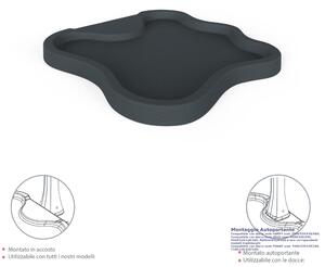 Piatto Doccia da Esterno Giardino in Polietilene HD Arkema Lake Dimensioni 107x103xh 9 cm superficie antisdrucciolo effetto pietra colore Antracite