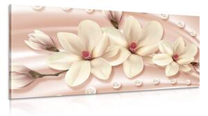 Quadro su tela – Magnolia di lusso con perle