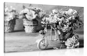 Stampa su tela – Garofano romantico in stile vintage in bianco e nero