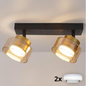 Brilagi - LED Faretto AURA LUX 2xGX53/30W/230V nero/oro