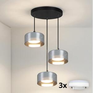 Brilagi - LED Lampada a sospensione su cavo AURA LUX 3xGX53/30W/230V nero/fumé