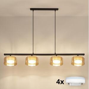 Brilagi - LED Lampadario sospeso su cavo AURA LUX 4xGX53/30W/230V nero/oro