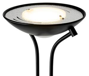 Lampada da terra moderna nera con lampada da lettura incl. LED dimmerabile con luce calda - Diva